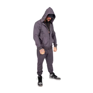 OMD™ Charcoal Grey Ultimate Sweatsuit for Men - Modern and Comfortable Sweatshirt and Joggers Set, Perfect for Casual Wear, Lounging, and Athleisure. Dark Grey Hoodie and Sweatpants Outfit, Ideal for Comfort and Style.