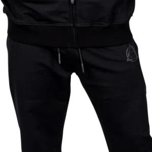 OMD™ Midnight Black Elite Sweatsuit - Full View of Hooded Sweatshirt and Joggers