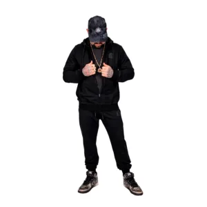 OMD™ Midnight Black Sweatsuit - Elastic Waistband and Deep Pockets for Comfort and Utility