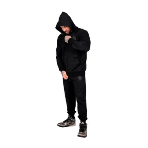 OMD™ Midnight Black Sweatsuit - Secure Fit with Elastic Waistband and Deep Pockets