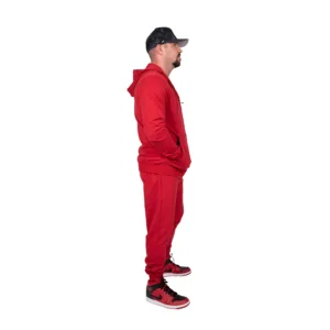 OMD™ Crimson Red Sweatsuit - Elastic Waistband and Deep Pockets for Convenience