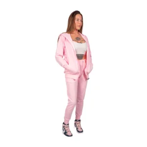 OMD™ Blush Pink Comfort Sweatsuit - Full View of Hooded Sweatshirt and Joggers for Women